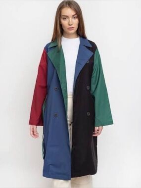 Lazy Oaf Color Panel Trench Coat
